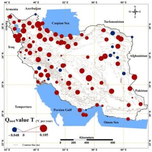 سالانه به طور میانگین ۰.۰۴۴ درجه سانتیگراد به دمای کشور افزوده شده است