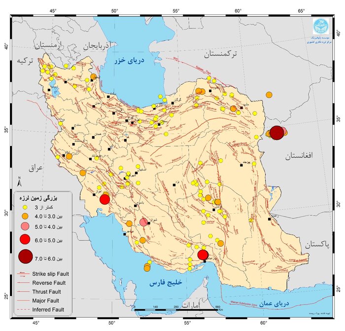 ایران در مهرماه ۱۴۰۲ بیش از ۱۰۷۰ بار لرزید